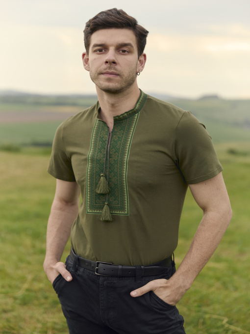 Вышитая рубашка Folk Moda модель fm3048-hak Фото