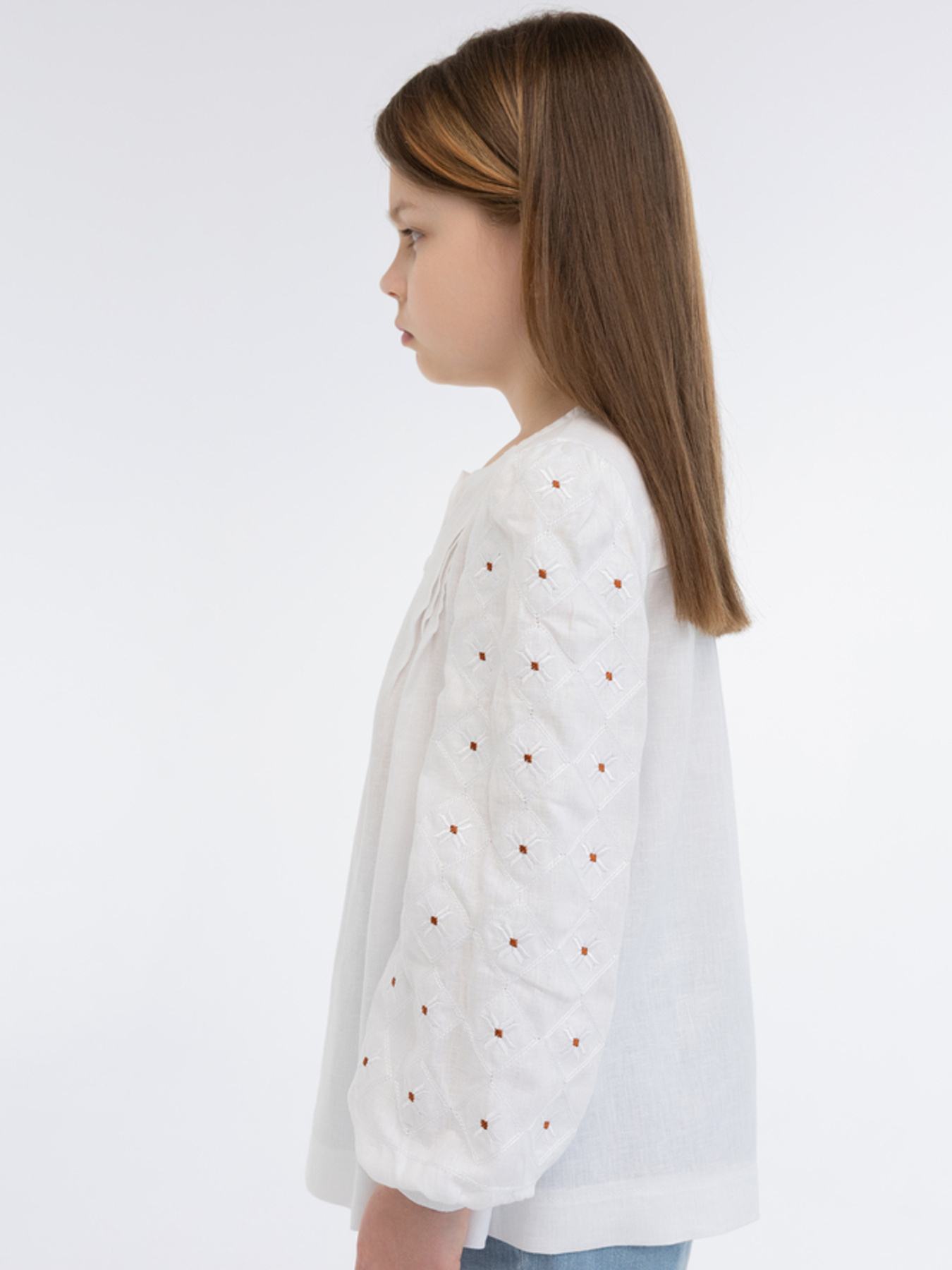 Вышитая рубашка Folk Moda модель fm3033-blij Фото