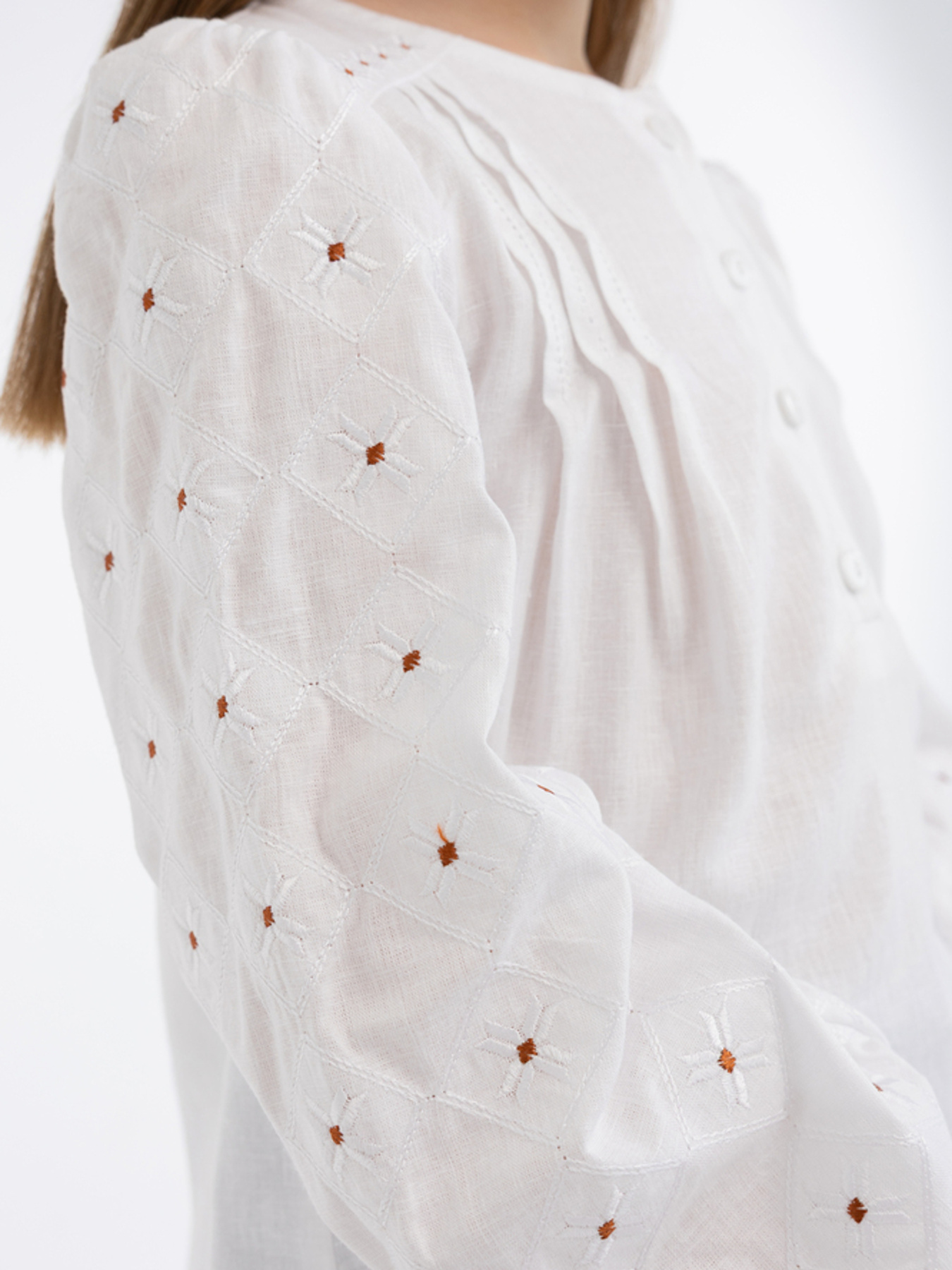 Вышитая рубашка Folk Moda модель fm3033-blij Фото