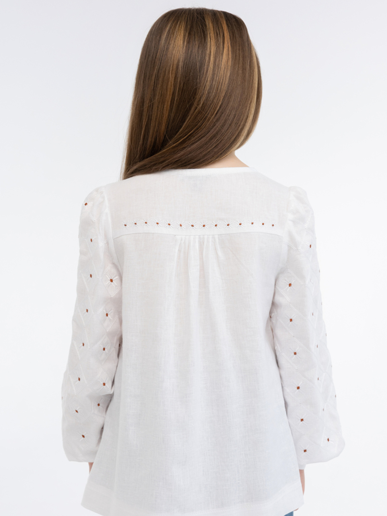 Вышитая рубашка Folk Moda модель fm3033-blij Фото