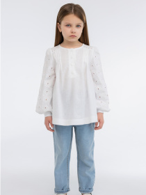 Вышитая рубашка Folk Moda модель fm3033-blij Фото