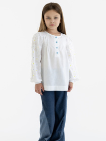 Вышитая рубашка Folk Moda модель fm3034-blij Фото