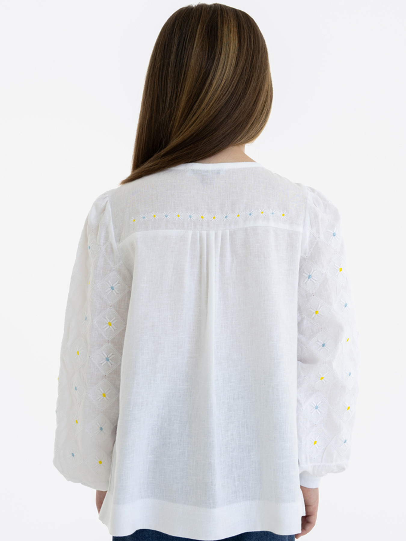 Вышитая рубашка Folk Moda модель fm3034-blij Фото