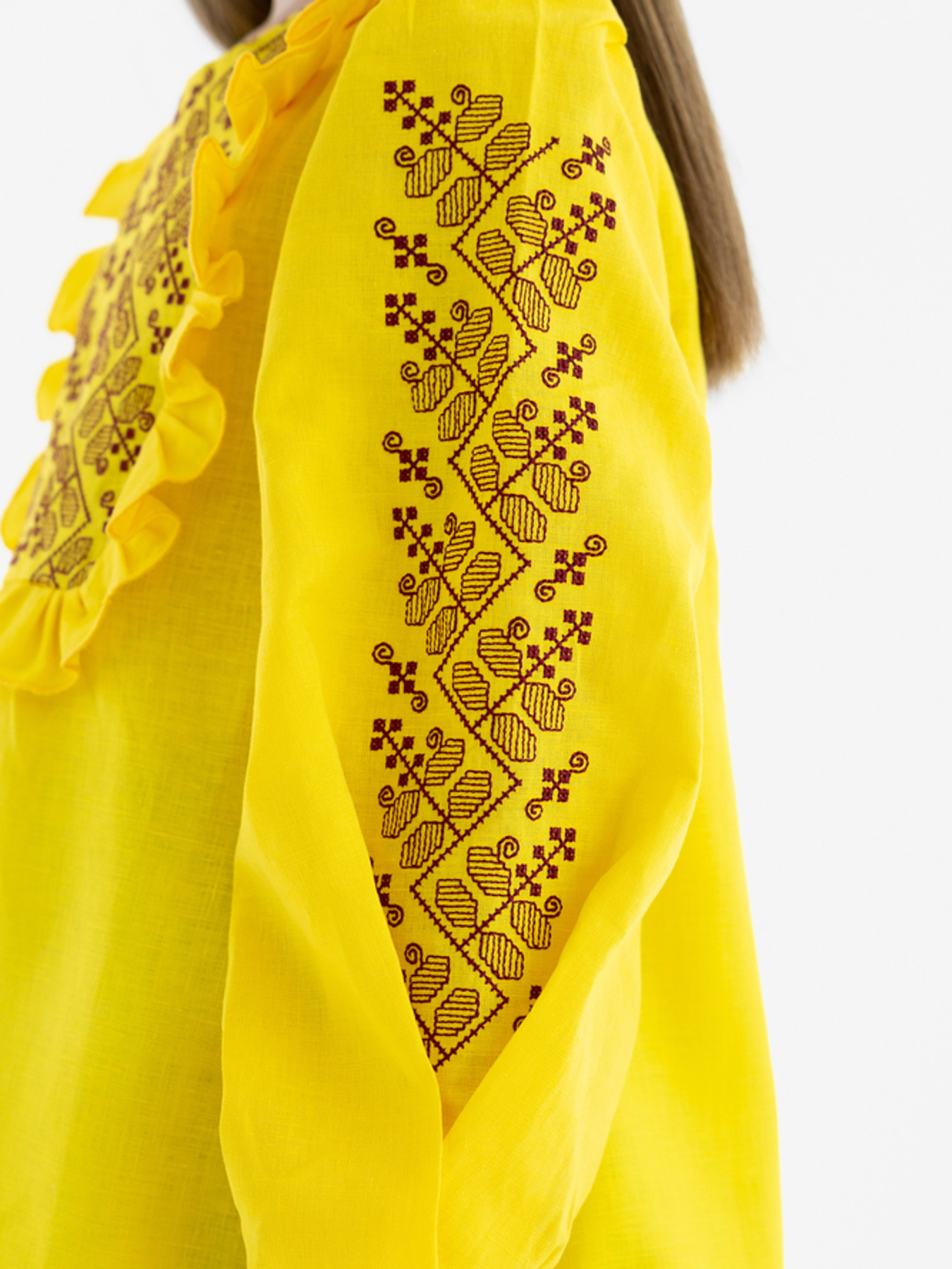 Вышитая рубашка Folk Moda модель fm3027-zhovtij Фото