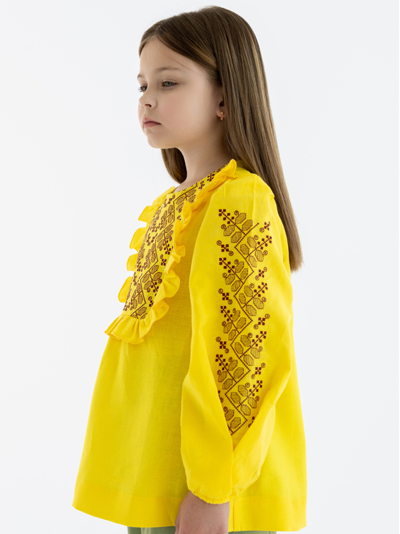 Вышитая рубашка Folk Moda модель fm3027-zhovtij Фото