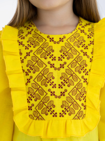 Вышитая рубашка Folk Moda модель fm3027-zhovtij Фото