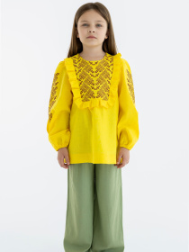 Вышитая рубашка Folk Moda модель fm3027-zhovtij Фото