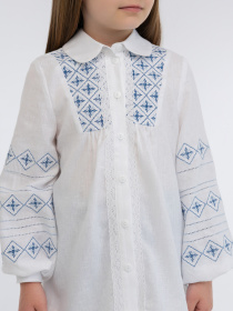 Вышитая рубашка Folk Moda модель fm3029-blij Фото