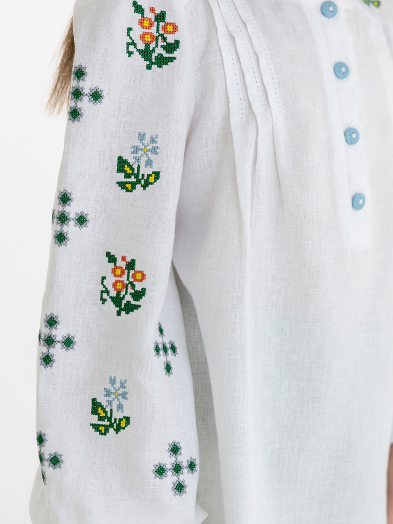 Вышитая рубашка Folk Moda модель fm3030-blij Фото