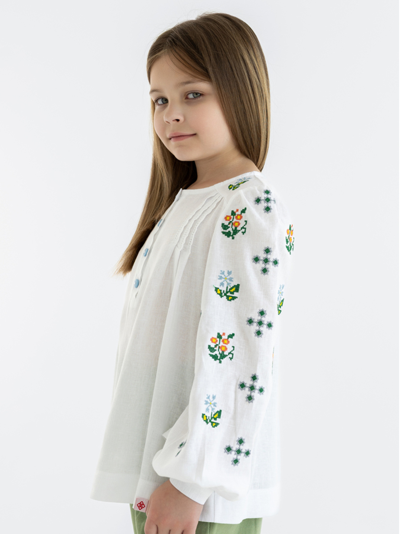 Вышитая рубашка Folk Moda модель fm3030-blij Фото