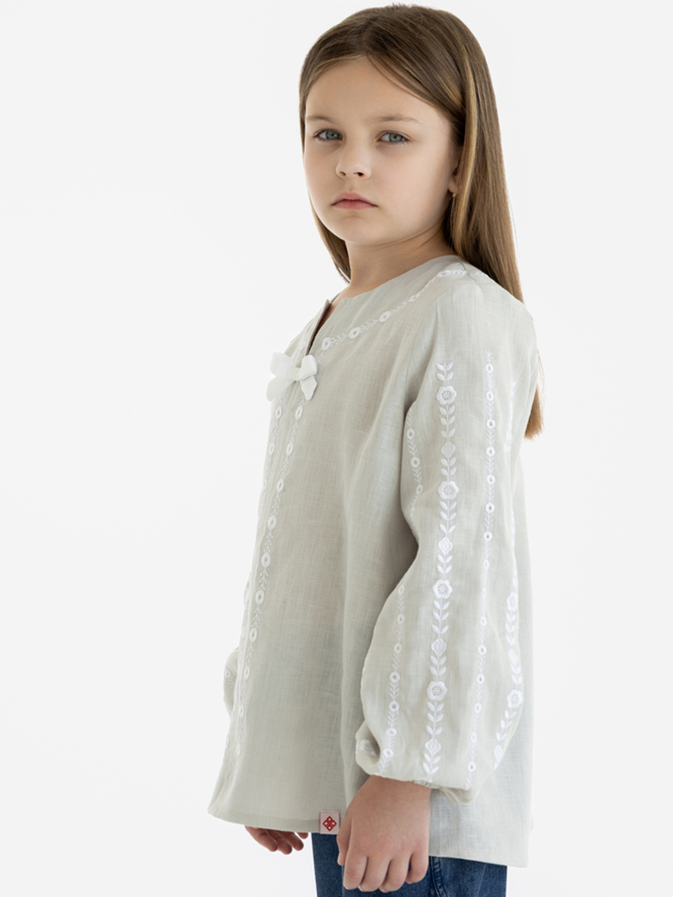 Вышитая рубашка Folk Moda модель fm3032-bezheviij Фото