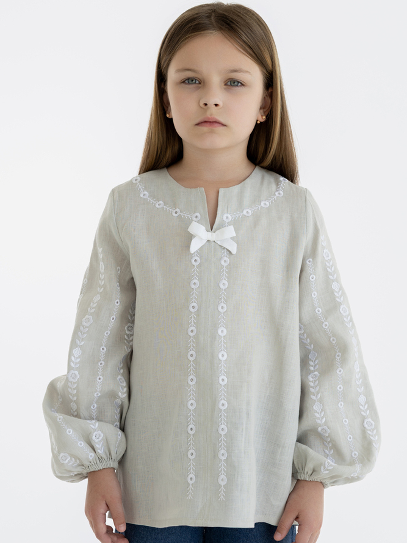 Вышитая рубашка Folk Moda модель fm3032-bezheviij Фото