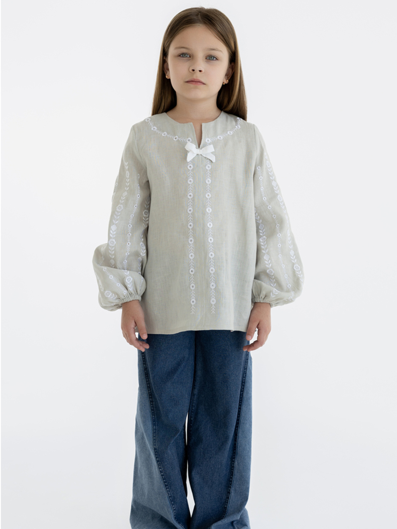 Вышитая рубашка Folk Moda модель fm3032-bezheviij Фото