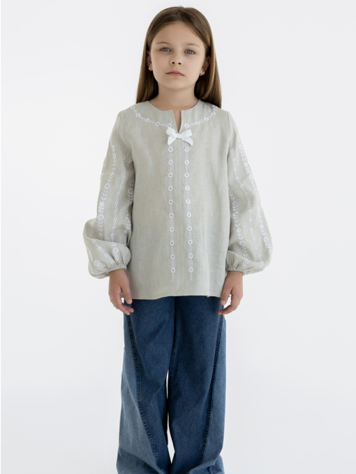 Вышитая рубашка Folk Moda модель fm3032-bezheviij Фото