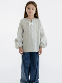 Вышитая рубашка Folk Moda модель fm3032-bezheviij Фото