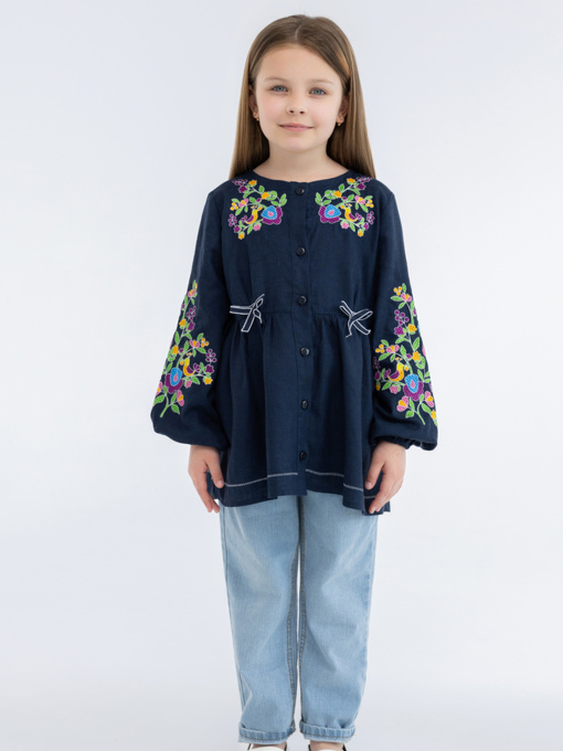 Вышитая рубашка Folk Moda модель fm3024-chornilxnij Фото