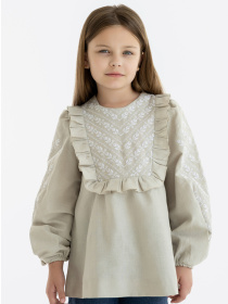 Вышитая рубашка Folk Moda модель fm3026-bezheviij Фото