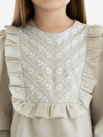 Вышитая рубашка Folk Moda модель fm3026-bezheviij Фото