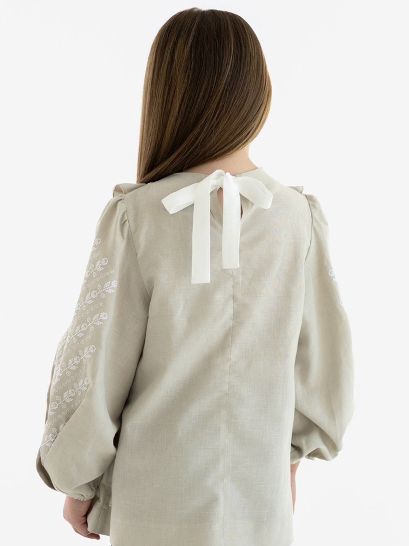Вышитая рубашка Folk Moda модель fm3026-bezheviij Фото