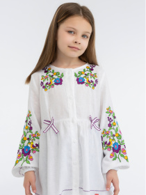 Вышитая рубашка Folk Moda модель fm3022-blij Фото