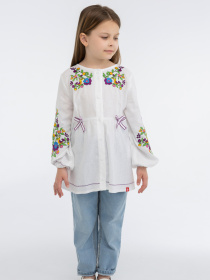 Вышитая рубашка Folk Moda модель fm3022-blij Фото