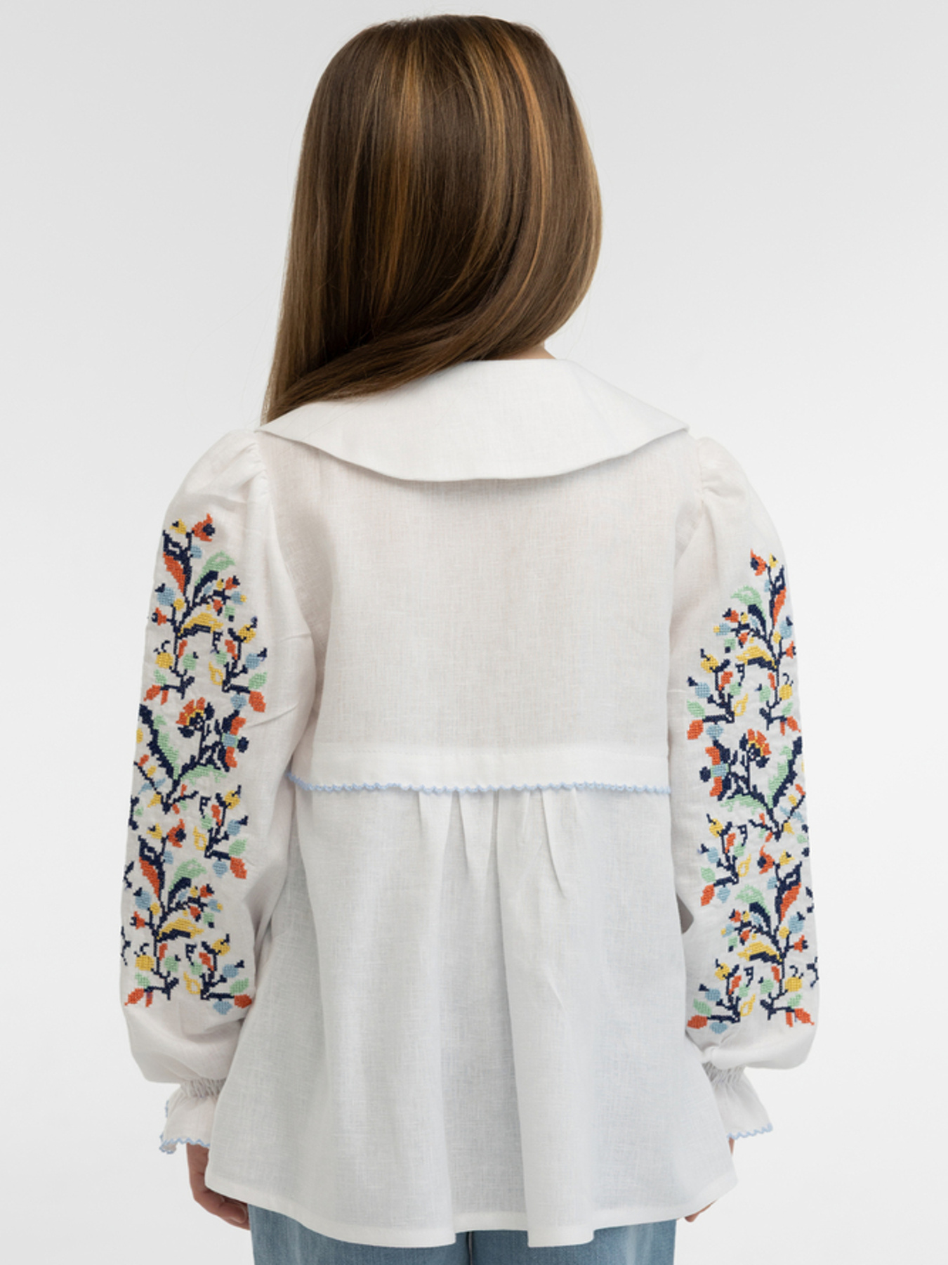 Вышитая рубашка Folk Moda модель fm3021-blij Фото