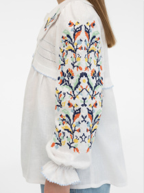 Вышитая рубашка Folk Moda модель fm3021-blij Фото