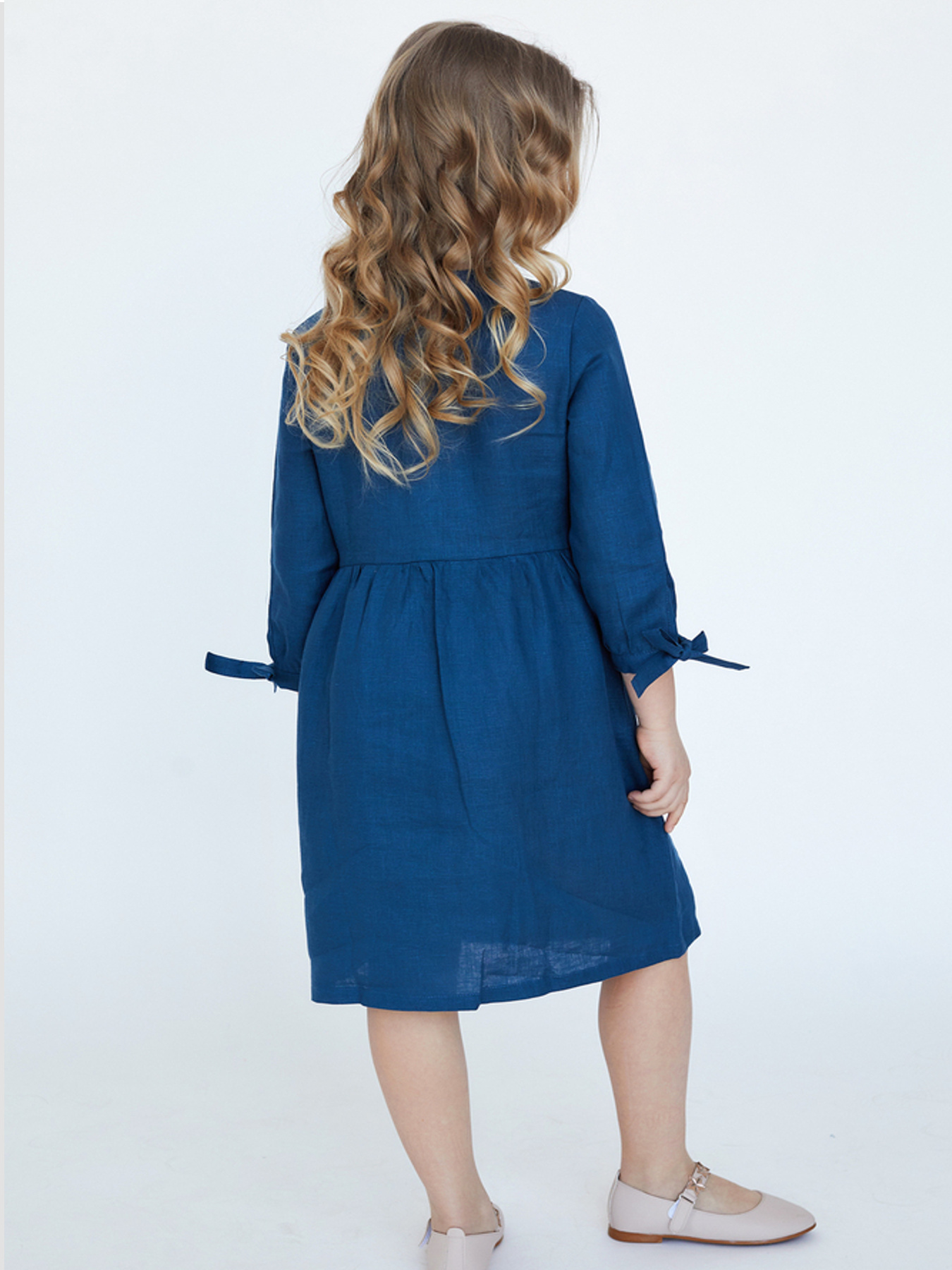 Вышитое платье Folk Moda модель fm3003-lazurno-sinj Фото