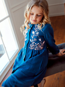 Вышитое платье Folk Moda модель fm3003-lazurno-sinj Фото