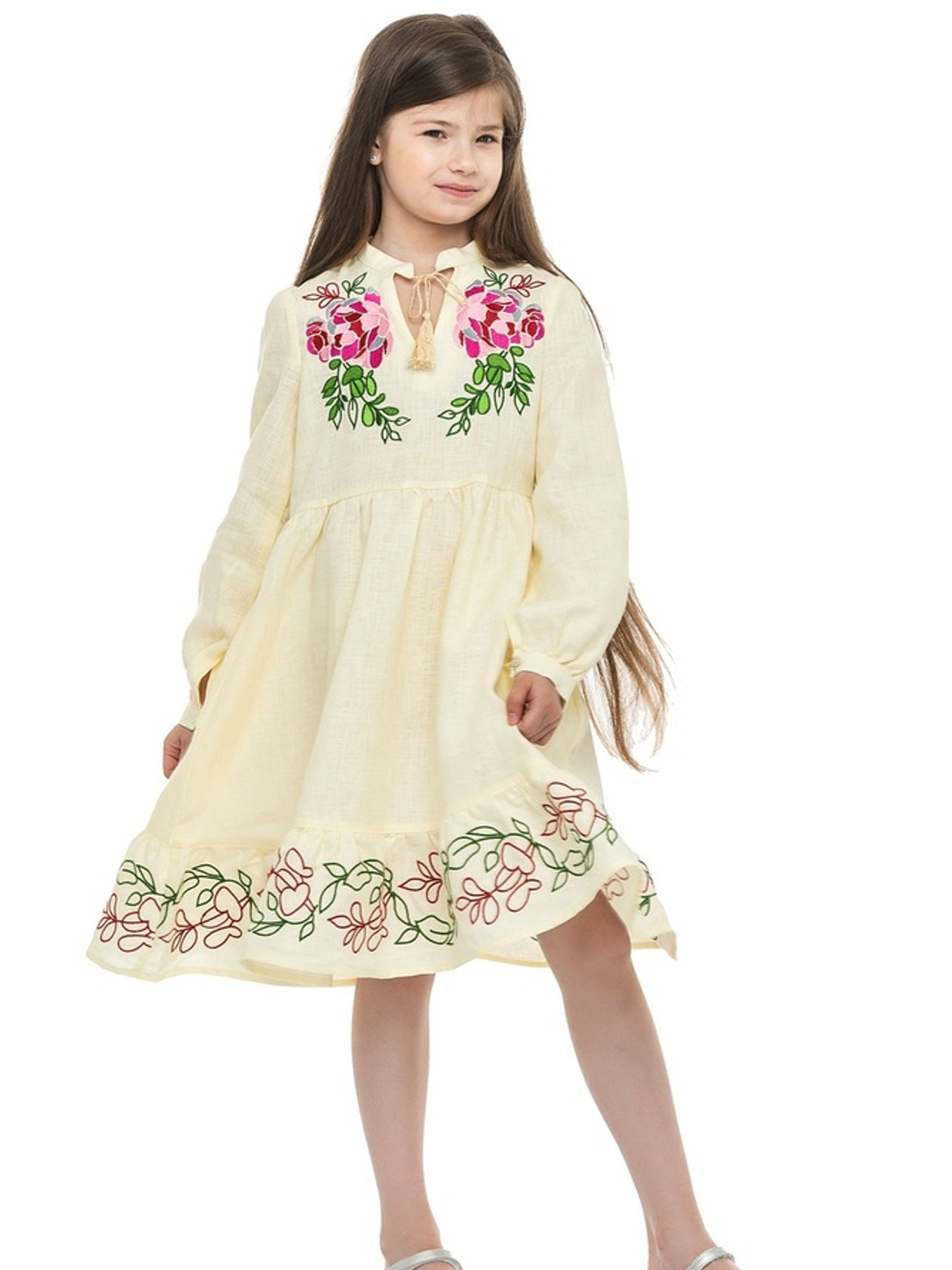 Вышитое платье Folk Moda модель fm3004-vershkovij Фото