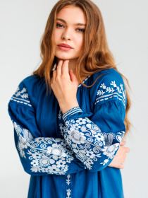 Вышитое платье Folk Moda модель fm2926-sinj Фото