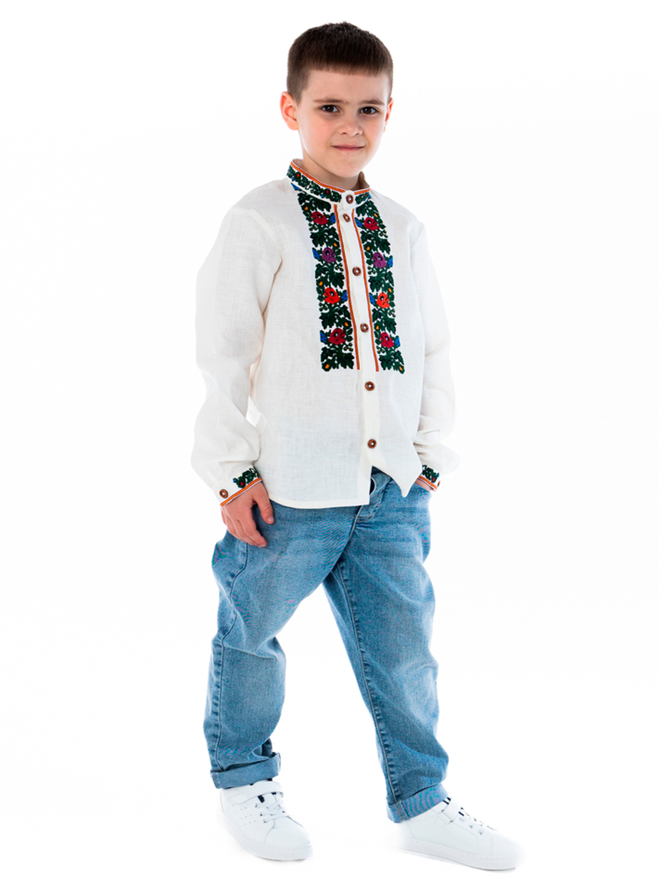 Вышитая рубашка Folk Moda модель fm2884-vershkovij Фото