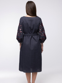 Вышитое платье Folk Moda модель fm2865-antracit Фото