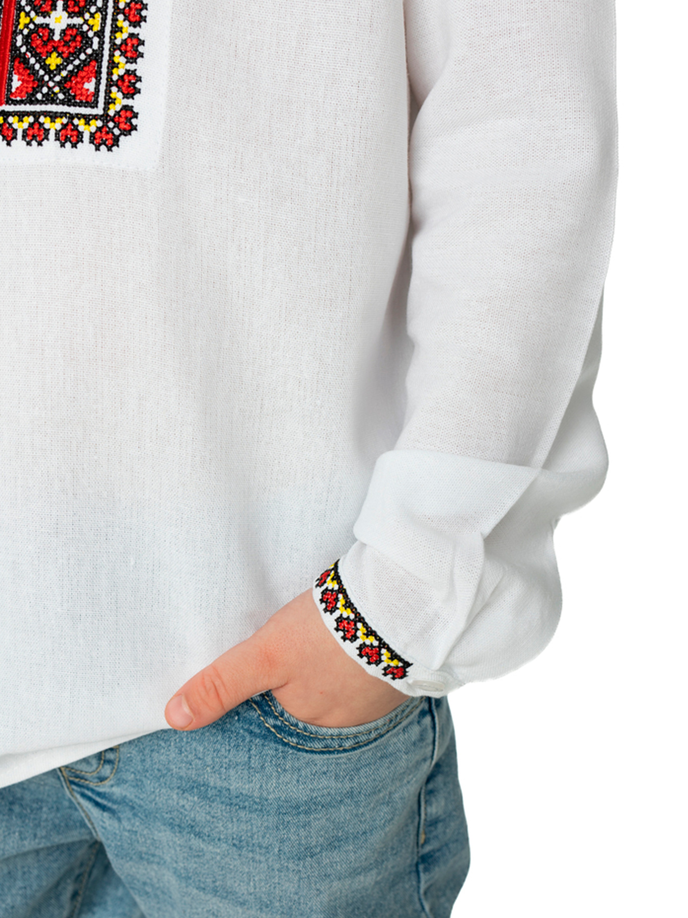 Вышитая рубашка Folk Moda модель fm2871-blij Фото