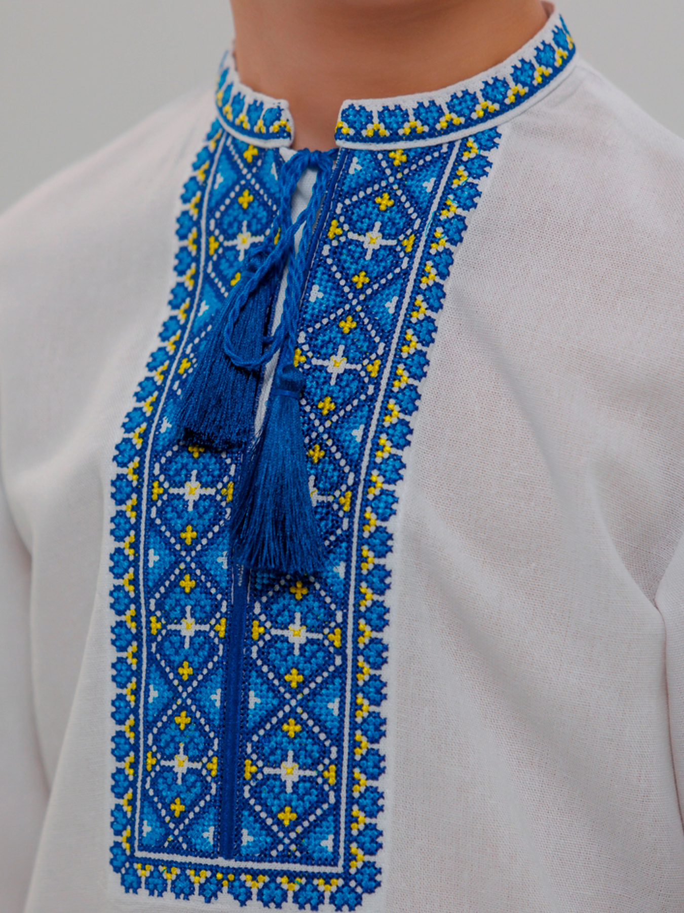 Вышитая рубашка Folk Moda модель fm2873-blij Фото