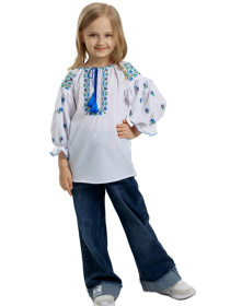 Вышитая рубашка Folk Moda модель fm2859-blij Фото