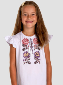 Вышитая рубашка Folk Moda модель fm2860-blij Фото