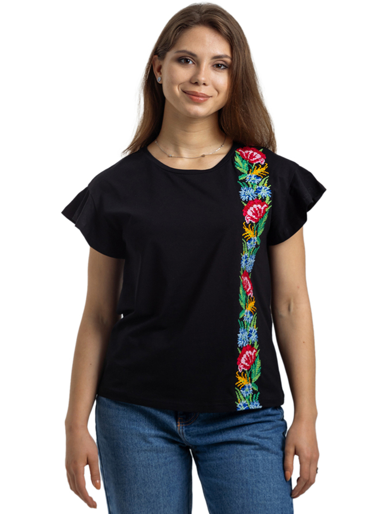 Вышитая рубашка Folk Moda модель fm2863-chornij Фото