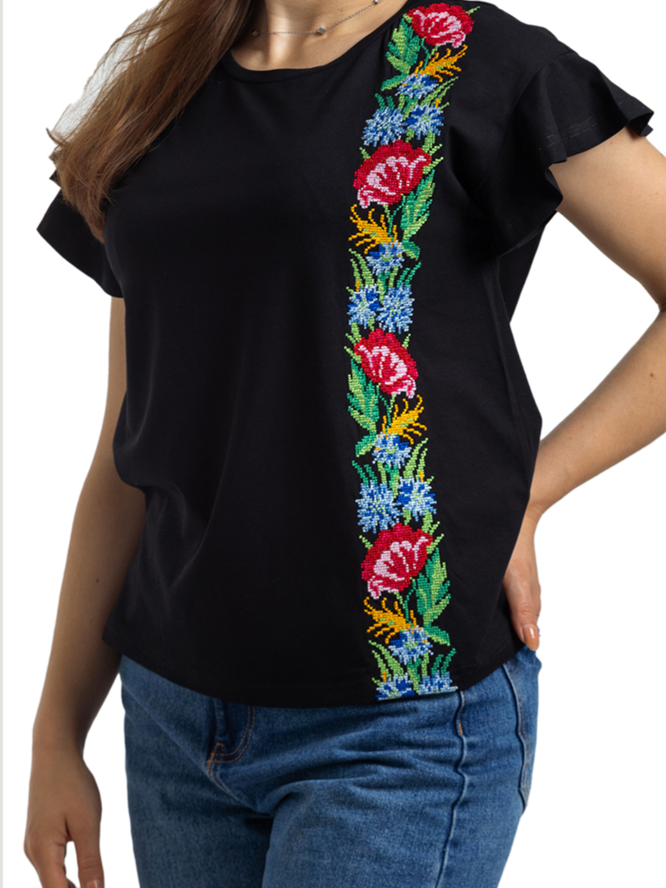 Вышитая рубашка Folk Moda модель fm2863-chornij Фото