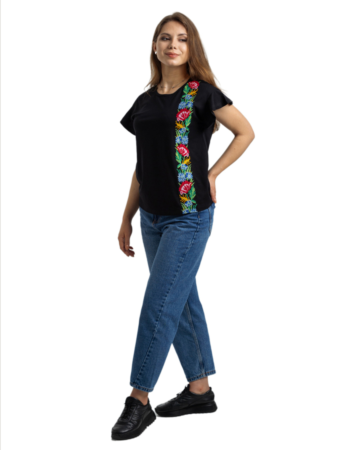 Вишита сорочка Folk Moda модель fm2863-chornij Фото