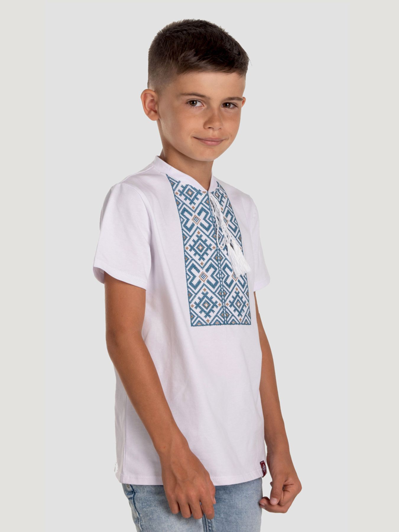 Вышитая рубашка Folk Moda модель fm2852-blij Фото