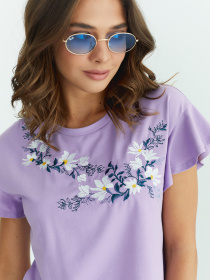 Вышитая рубашка Folk Moda модель fm2853-lavanda Фото