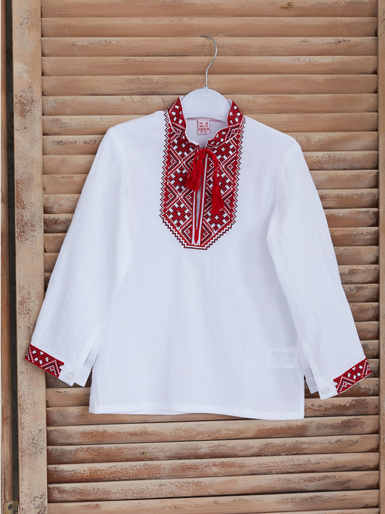 Вышитая рубашка Folk Moda модель fm2854-blij Фото