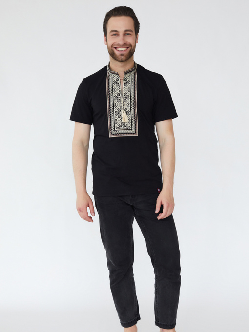 Вышитая рубашка Folk Moda модель fm2823-chornij Фото