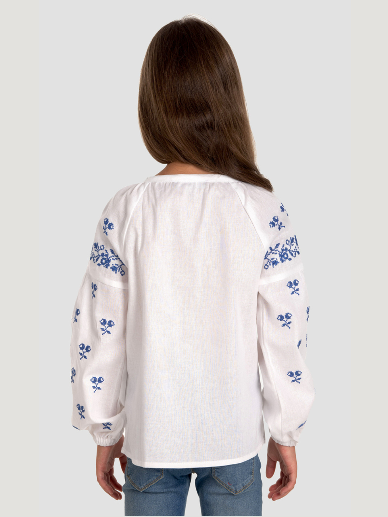 Вышитая рубашка Folk Moda модель fm2824-blij Фото