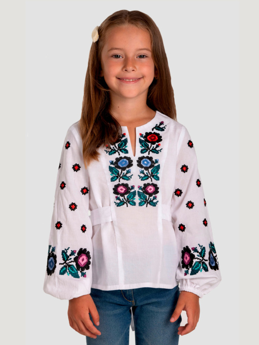 Вышитая рубашка Folk Moda модель fm2825-blij Фото