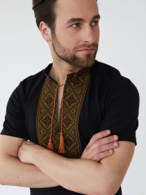 Вышитая рубашка Folk Moda модель fm2826-chornij Фото