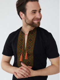 Вышитая рубашка Folk Moda модель fm2826-chornij Фото