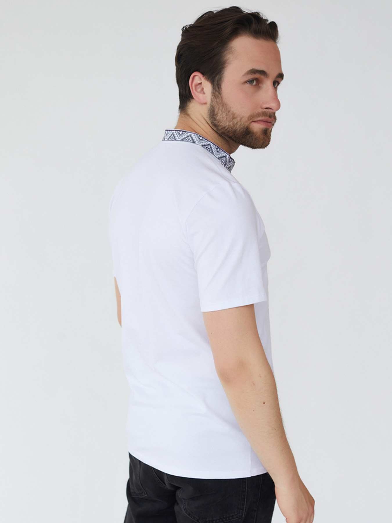 Вышитая рубашка Folk Moda модель fm2827-blij Фото