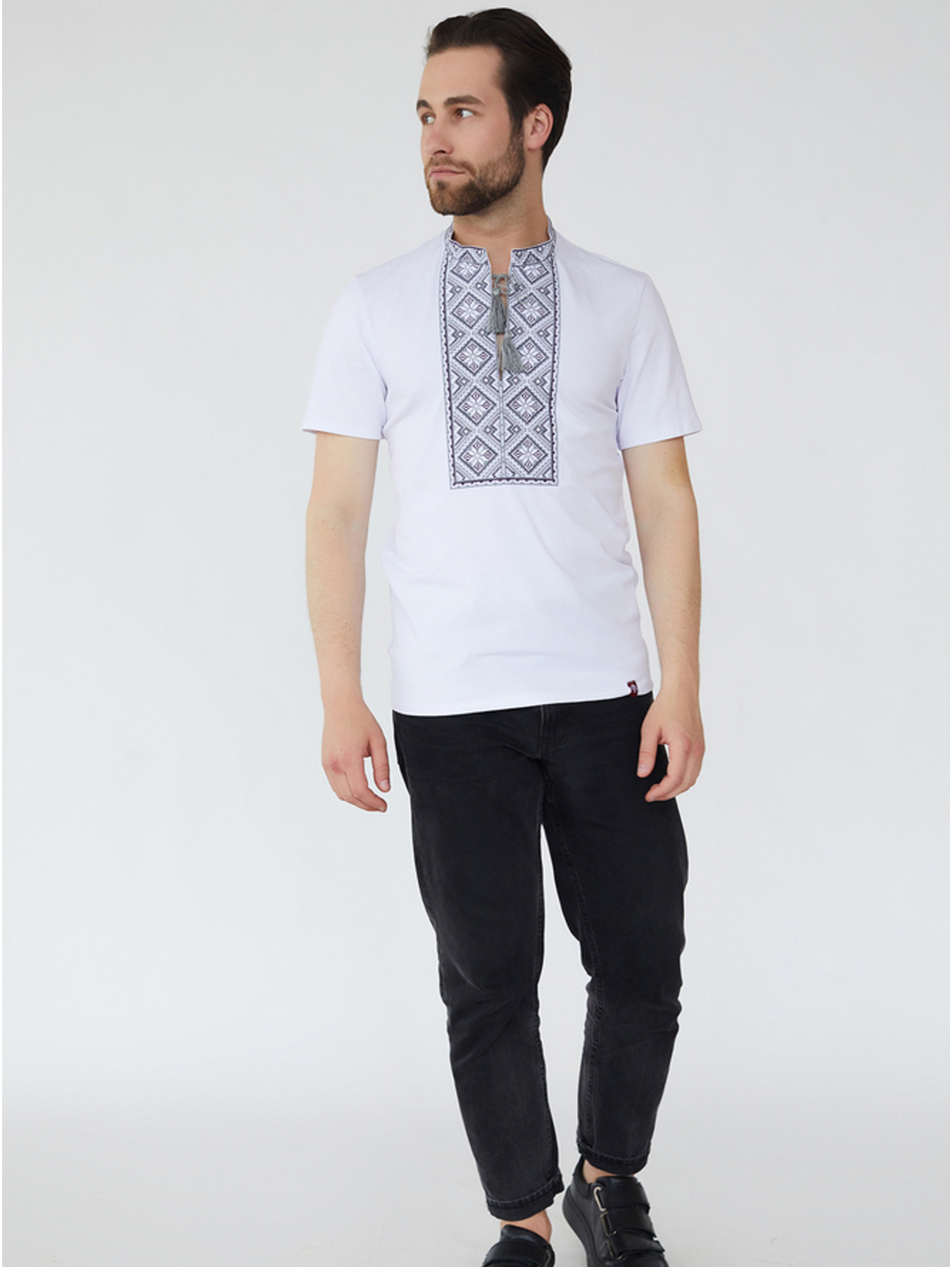 Вышитая рубашка Folk Moda модель fm2827-blij Фото